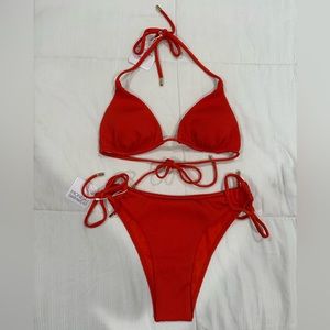 NWT Monday Swimwear Bikini Set, L, Red